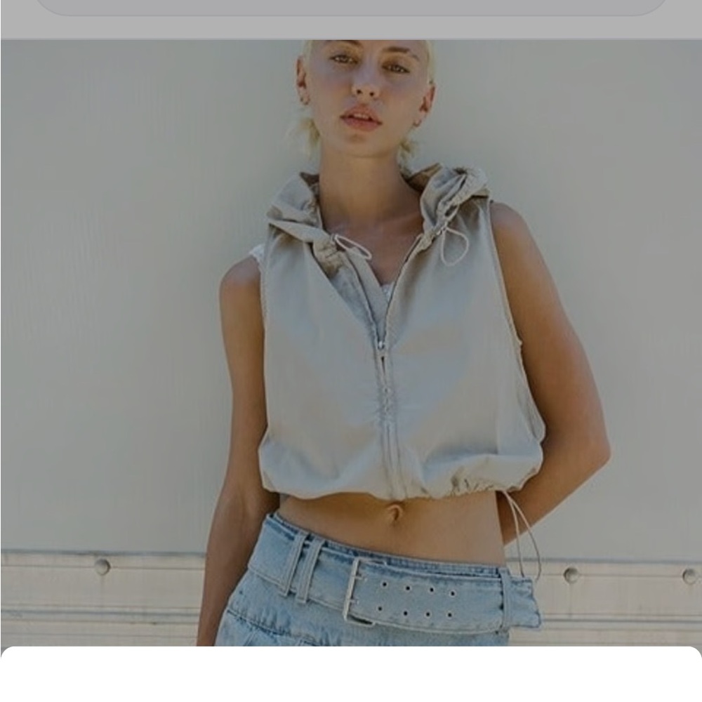 Zara hooded zip up vest